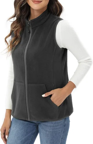 Miniatura 3 de Xeoxarel Chaleco de forro polar para mujer con 6 bolsillos (XS-2XL)