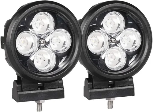 Miniatura 11 de Lightronic Luces de trabajo LED redondas todoterreno de 4 pulgadas, haz de inundación blanco frío de 6000 K, carcasa de aluminio resistente