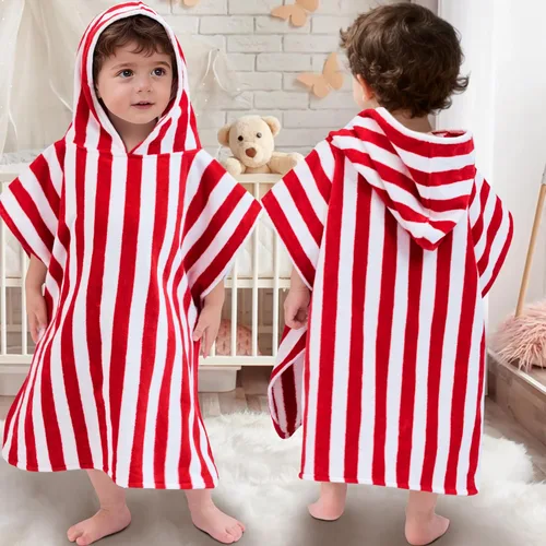Miniatura 24 de Toallas tipo poncho con capucha para niños pequeños, de gran tamaño (2-4 años, 22 x 22 pulgadas), hechas de 100% algodón suave, toallas absorbentes