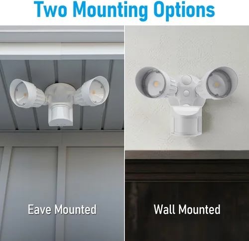 Miniatura 7 de Luz de seguridad LED con sensor circular, 2 cabezales 20W/3 cabezales 30W., LHSCT-20WRSS-WHT, 20.0watts, 130.00 volts COB LED Motion Detector