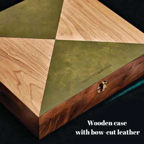 Miniatura 3 de Bowtie - Juego de póquer de madera con regalo de cartas, 300 fichas de póquer ponderadas profesionales con estuche de madera de nogal, regalo único