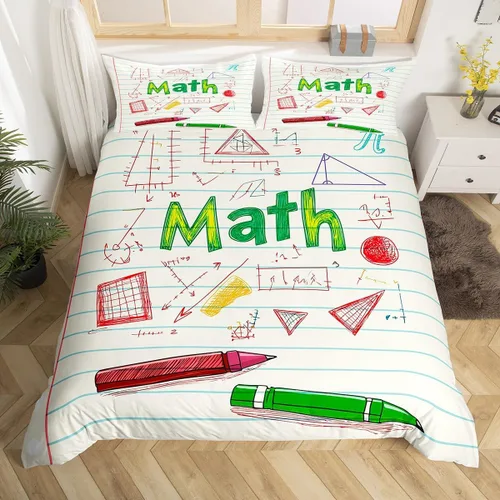 Miniatura 14 de Erosebridal Juego de ropa de cama con temática científica tamaño individual para niños y niñas, adolescentes, regalos de regreso a clases, funda