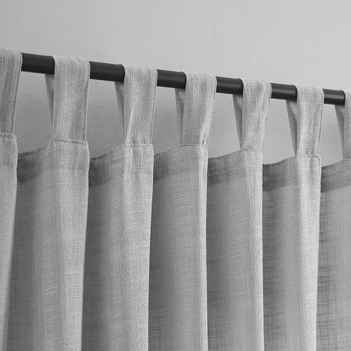Miniatura 14 de Cortinas semitraslúcidas de lino con pestaña superior, filtrantes de luz, elegantes cortinas y cortinas para sala de estar de 52 x 63 pulgadas
