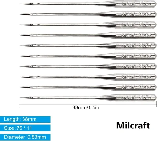 Miniatura 2 de 50 agujas de coser para máquina de coser de bordado, tamaño 75/11, 130/705H, HAx1 agujas de coser para máquina de coser Brother