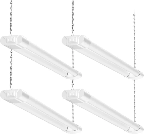 BBOUNDER Lámpara LED de 2 pies para tienda, súper brillante, 2200 lúmenes, luz blanca fría de 6500 K, montaje en techo o colgante, iluminación Blanco