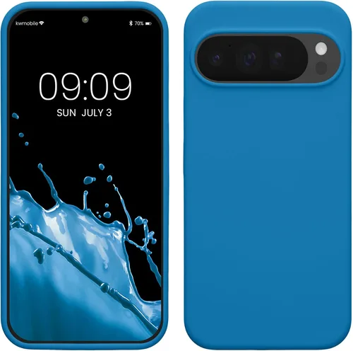 Miniatura 370 de kwmobile Funda Compatible con Google Pixel 6 Pro - Funda de teléfono de silicona TPU con acabado suave - Azul Arrecife