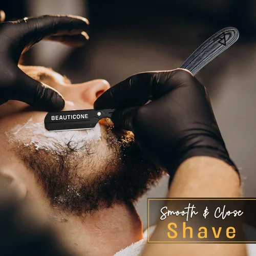 Miniatura 5 de Beauticone Navajas rectas para hombres, navaja de borde recto, 100 cuchillas de un solo filo, acero inoxidable, navaja de barbero para el afeitado