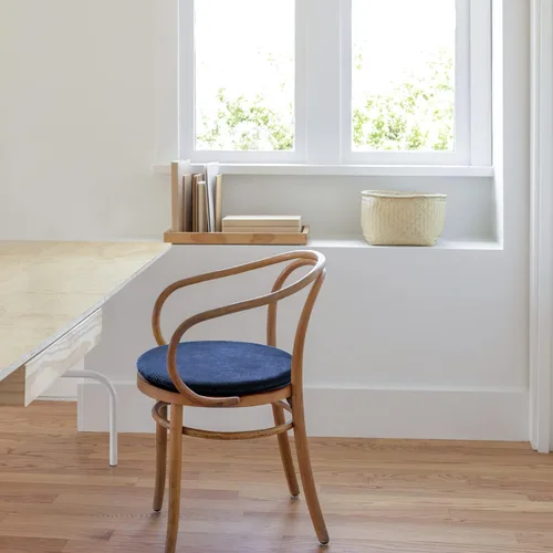 Miniatura 5 de Cojín redondo para silla de 13 pulgadas, cojín de asiento de espuma viscoelástica desmontable, cojín de taburete circular, almohadilla Azul marino