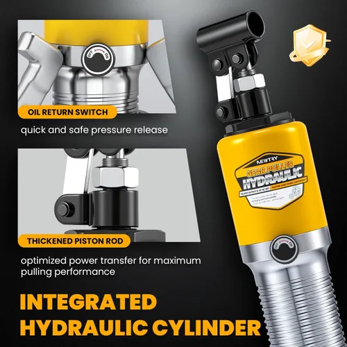 Miniatura 3 de NEWTRY Kit de extractor hidráulico de engranajes de 5 toneladas, separador de tracción de rodamientos de rueda, extractor de 3 mandíbulas, vertical