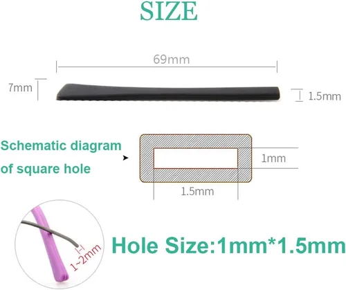 Miniatura 4 de Junsika Patillas de repuesto de lentes antideslizantes de silicona suave para patas planas y delgadas, 8 pares, color negro