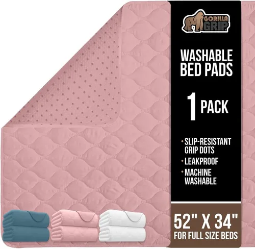 Miniatura 15 de GORILLA GRIP Almohadillas lavables, impermeables, reutilizables, de gran absorción, para incontinencia, a prueba de fugas, protector antideslizante