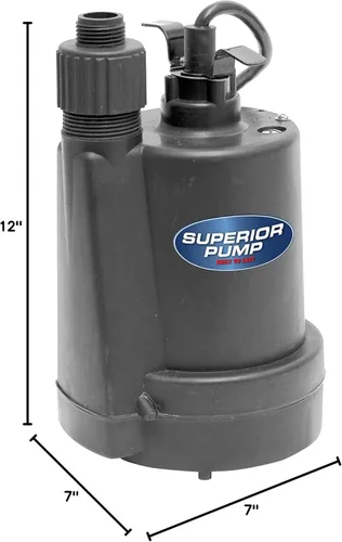 Miniatura 6 de Superior Pump 91570 Bomba sumergible termoplástica de utilidad de 3300 GPH, 1/2 HP con cable de 10 pies