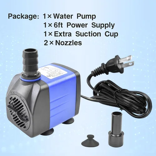 Miniatura 6 de CONQUERALL Pequeña bomba de agua sumergible 118GPH 8W Smart para la circulación de la irrigación de la fuente del jardín