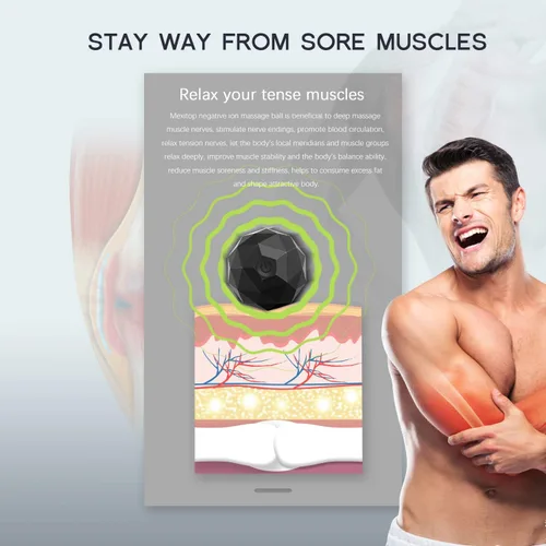 Miniatura 8 de Bola de Masaje Vibradora Eléctrica, Rodillo de Masaje de 2 Velocidades para Fitness, Yoga, Pilates y Terapia Física para Combatir los Músculos