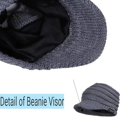 Miniatura 8 de FORBUSITE Gorro de punto cálido para mujer con diseño de cola de caballo para coleta, gorro B085
