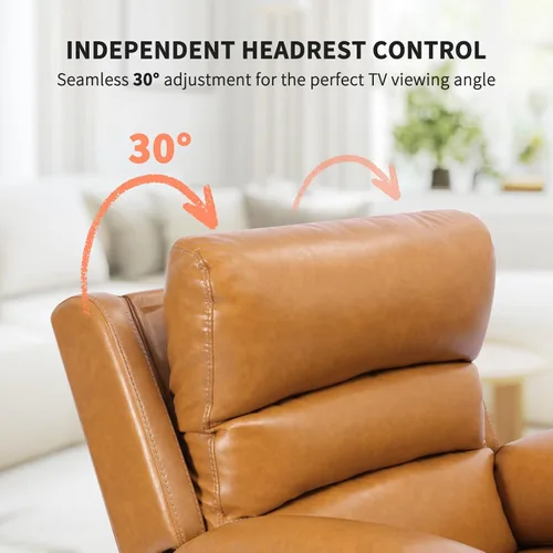 Miniatura 6 de EONIX Power Zero Wall Hugger SXXY003992 - Silla reclinable eléctrica con masaje y calor, puertos de carga USB y USB-C, SXXY003992, color marrón