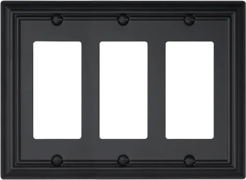 Miniatura 17 de Paquete de 1 Placa de Pared Combinada Toggle/Decorativa, Cubierta de Placa de Pared de Metal para Interruptor de Luz, Receptáculo, Interruptor