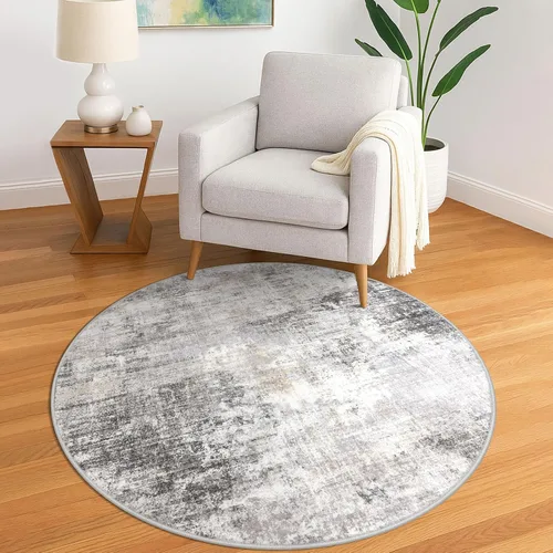 Miniatura 84 de IOHOUZE Alfombra pequeña abstracta de 2 x 3 pies, alfombra de entrada lavable para entrada interior, alfombras con respaldo de goma, alfombra gris