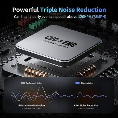Miniatura 6 de Fodsports M1-S PLUS - Auriculares Bluetooth para motocicleta con intercambio de música, silencio de micrófono, FM, potente batería de 900 mAh