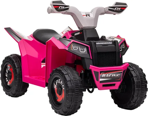 Aosom vehículo ATV para niños, cuatrimoto de 6V con cuatro ruedas para montar, juguete para niños con función adelante y atrás, ruedas resistentes
