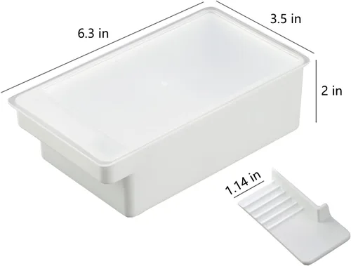 Miniatura 6 de Mantequillera con tapa, recipiente para mantequilla con cuchillo, platos de mantequilla de sellado de plástico para refrigerador