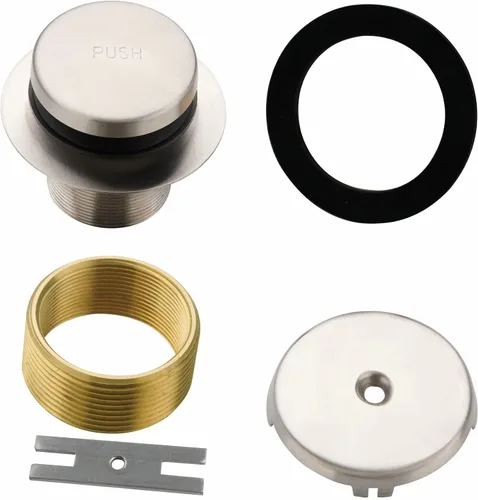 HIDROP Kit de Conversión de Drenaje Tip Toe para Bañera, Kit de Recambio de Drenaje para Baño en Níquel Cepillado con Placa Frontal de