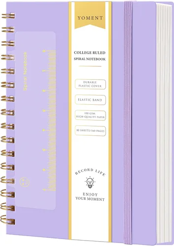 Miniatura 19 de Cuaderno de espiral de cuadrícula de puntos, tamaño A5, 160 páginas, cuaderno de papel grueso, cuaderno de plástico de tapa dura de 5 x 7 pulgadas