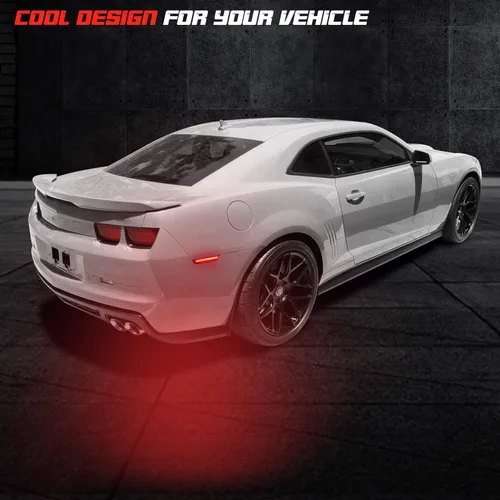 Miniatura 6 de Luces LED de marcador lateral con lente ahumada para parachoques trasero, lámparas de reflectores laterales compatibles con 2010 a 2015 Camaro rojo