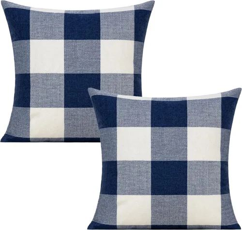 Miniatura 7 de VAKADO Fundas de Almohada Decorativas Rosas para San Valentín 16x16 Juego de 2 Buffalo Día de San Valentín Decorativas Gingham Casa de Campo Cuadros