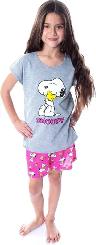 Miniatura 5 de Intimo Peanuts - Pijama de 2 piezas para niña, camisa y pantalones cortos de Snoopy y Woodstock