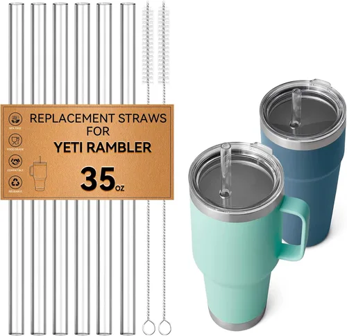 Miniatura 11 de Pajitas para vasos YETI de 25 onzas y 26 onzas, popote de repuesto para vasos Yeti Rambler con tapa de pajilla, popote de plástico transparente