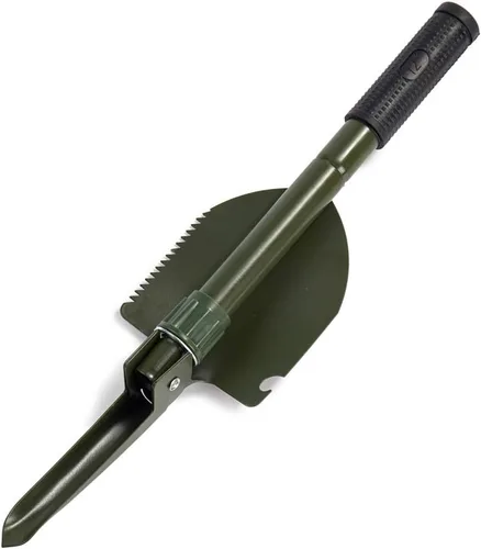 Miniatura 5 de Pala plegable de jardinería, pala militar para campamento, equipo de supervivencia, herramienta de enganche con bolsa de transporte, mango de metal