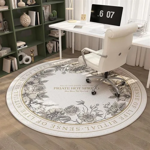 Miniatura 12 de Tapete para silla de oficina para suelo de madera dura, computadora, videojuegos, protector de piso, tapete redondo de protección de azulejos de A1
