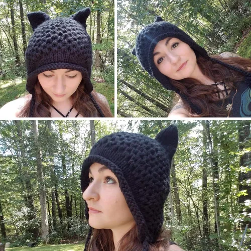 Miniatura 2 de Bellady Gorro de punto con diseño de orejas de gato