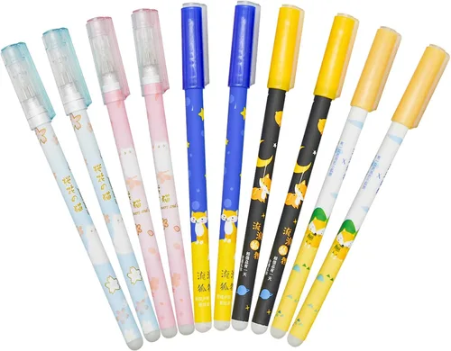 Miniatura 7 de Maydahui 15 bolígrafos de gel borrables con diseño de zorro, lindos bolígrafos de gel kawaii, gatito, flor de cerezo, gato, bolígrafos de gel