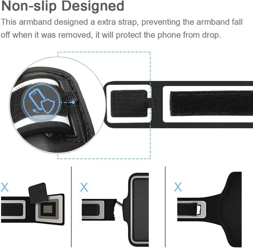 Miniatura 4 de Brazalete para Galaxy Note 20, 20 Ultra, resistente al agua, para entrenamiento de gimnasio y correr, para Samsung Galaxy Note 20/20 Ultra con Negro