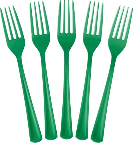 Miniatura 8 de Party Solids Tenedores de plástico negro, 100 piezas, tenedores negros, utensilios desechables, juego de cubiertos de plástico resistente