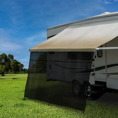 RecPro Kit de Pantalla de Sombra Solar para Toldo de RV con Kit de Cremallera | Opciones de Ancho de 11' - 21' | Caída de 8' y 9' | Bloqueador UV de
