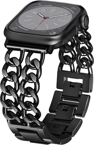 Miniatura 10 de Correas de metal para reloj para mujeres compatibles con Apple Watch para mujeres y hombres de 40 mm, 38 mm, 41 mm, 42 mm, 44 mm, 45 mm, 46 mm