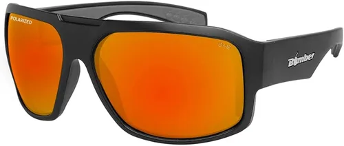 BOMBER Gafas de seguridad para hombres, lentes de seguridad polarizados con espejo rojo, marco negro mate, forro de espuma antideslizante, diseño de