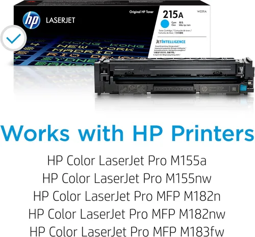 Miniatura 2 de HP Impresoras de cartuchos de tóner cian 215A Funciona con Color LaserJet Pro M155, Color LaserJet Pro MFP M182, M183 Series W2311A