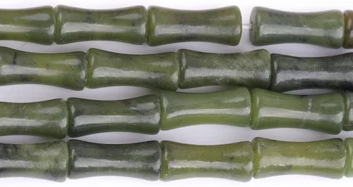 Miniatura 3 de JOE FOREMAN 30 cuentas naturales de jade verde oscuro de 0.197 x 0.472 in, cuentas de hueso de nudo de bambú para hacer joyas, energía energía Jade