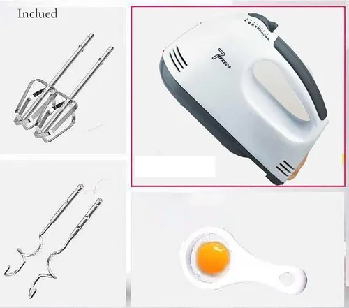 Miniatura 2 de Batidora de mano eléctrica, 7 velocidades de huevo y harina de mezcla automática con batidor para cocinar pan, pastel (1)