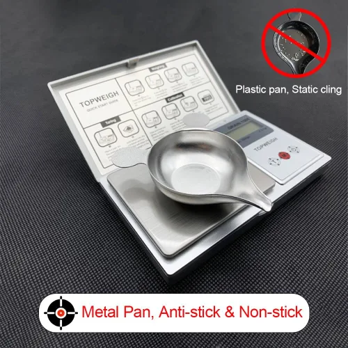 Miniatura 2 de Escala de recarga con bandeja de polvo de metal, escala de granos - Plata, 1500 granos x 0.1gn, escala de polvo digital para recarga, 100g x 0.01g