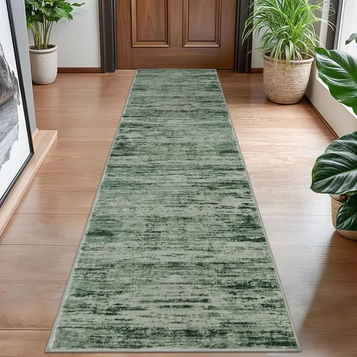Miniatura 81 de Lansny Alfombra moderna abstracta de 2 x 5 pies, color negro, gris, blanco, lavable, alfombra de entrada para cocina, alfombra antideslizante suave