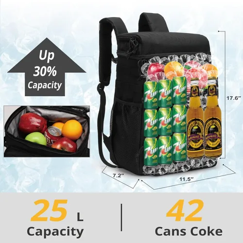 Miniatura 4 de Mochila térmica táctica, suave y ligera, a prueba de fugas, bolsa térmica aislada, bolsa térmica suave portátil impermeable para playa, viajes