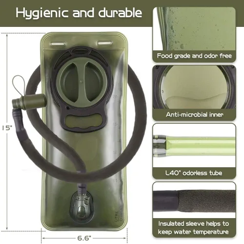 Miniatura 2 de 2L Hydration Bladder, Water Bladder for Hiking Backpack 2 Liter Water Storage Bag with Insulated Tube, Hydration Back Pack Replacement for Outdoor