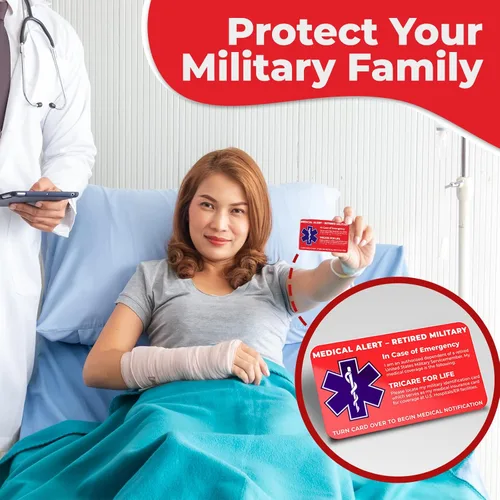Miniatura 7 de Tarjeta de alerta médica militar retirada de Estados Unidos - Solo dependientes militares - Información de contacto médico de emergencia