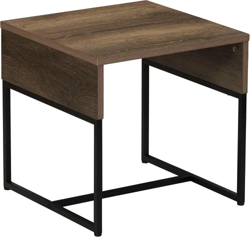 Miniatura 18 de Household Essentials Mesa de centro de grano Ashwood con base de hierro negro
