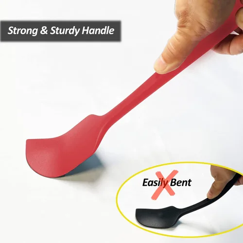 Miniatura 5 de Paquete de 3 espátulas grandes de silicona para cocina, espátulas de goma resistentes al calor de 600 °F para hornear, cocinar, raspar y mezclar